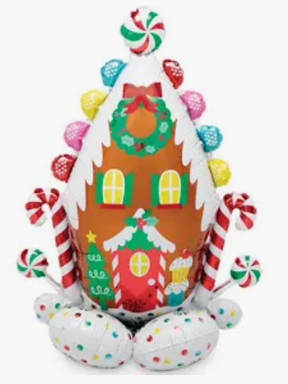 Lot Of 2 Giant Airloons Christmas Balloons Snowman And Gingerbread